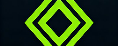数据科技公司品牌LOGO，深色背景配荧光绿几何图形，象征精准数据分析能力